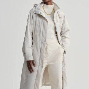 Varley Elle Water Resistant Hooded Insulated Coat Medium NWT $298 Ivory Cream